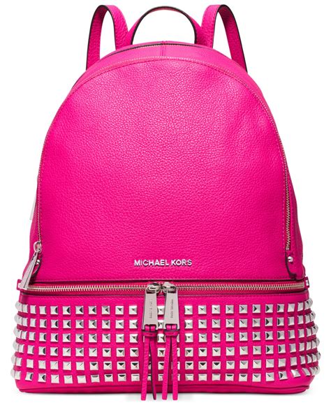 michael kors pink studded backpack|michael kors large pink bag.